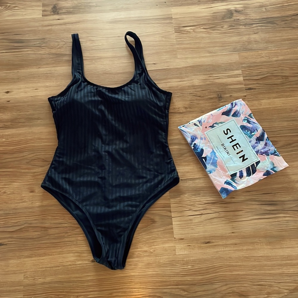 Black Shein one piece swim suit